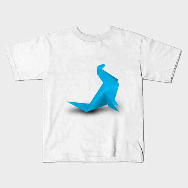 Origami Sea Lion T-Shirt Kids T-Shirt by bazza234